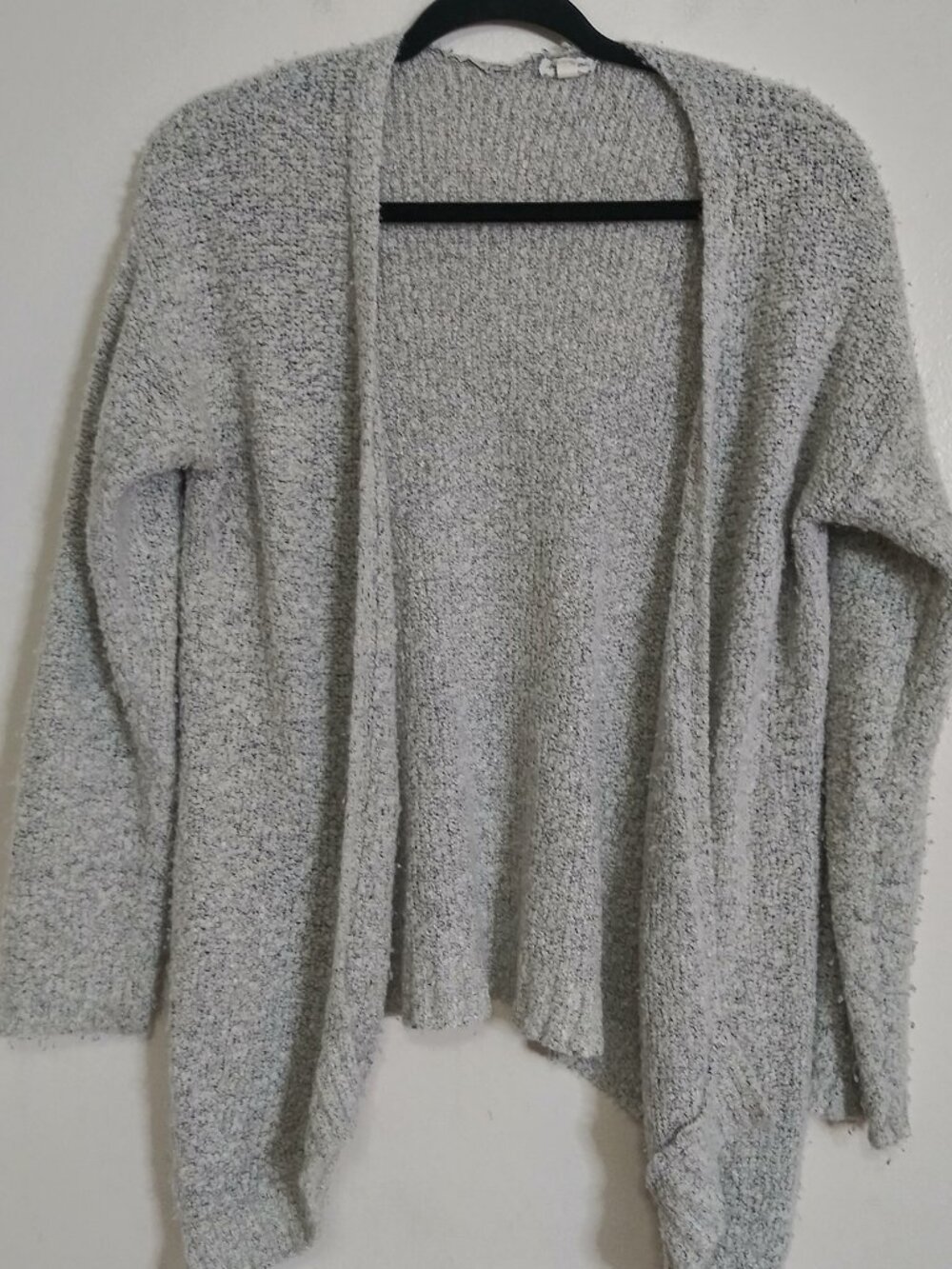 Eyeshadow Gray Marled Open Front Cardigan Sweater Women's Size Small